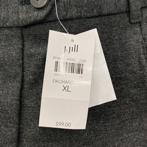 J. Jill Ponte Trouser Pants Women's XL Charcoal Gray Stretch Relaxed Career NWT - Picture 4 of 13